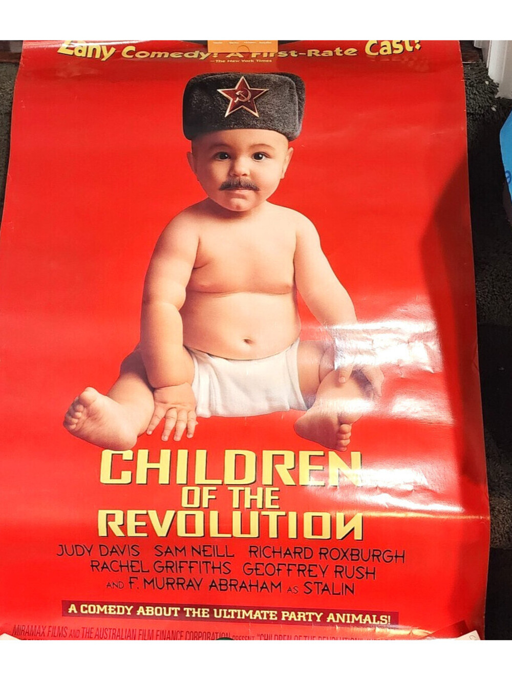 1996 Children of the Revolution Movie Promo Poster XL Judy Davis Sam Neill Red